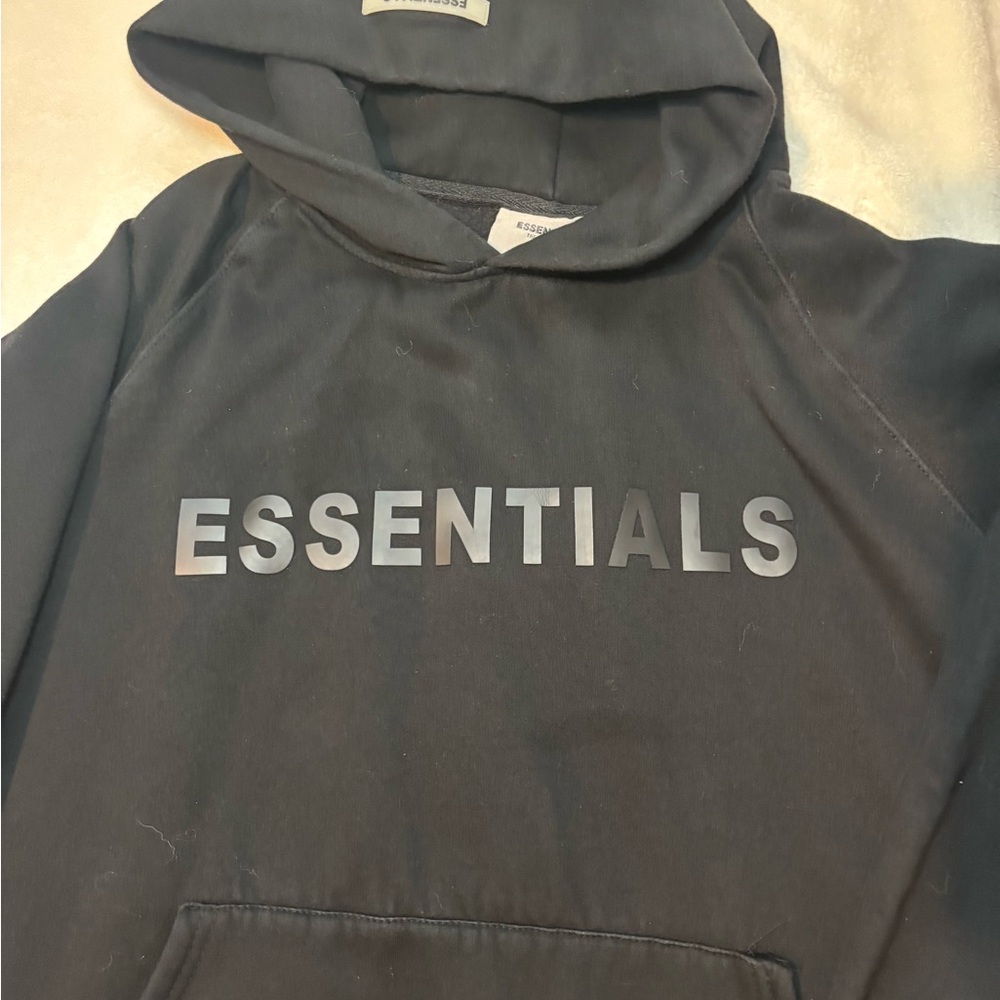 Essentials Black Hoodie for Men